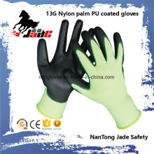 13G Nylon Palm Black PU Coated Glove